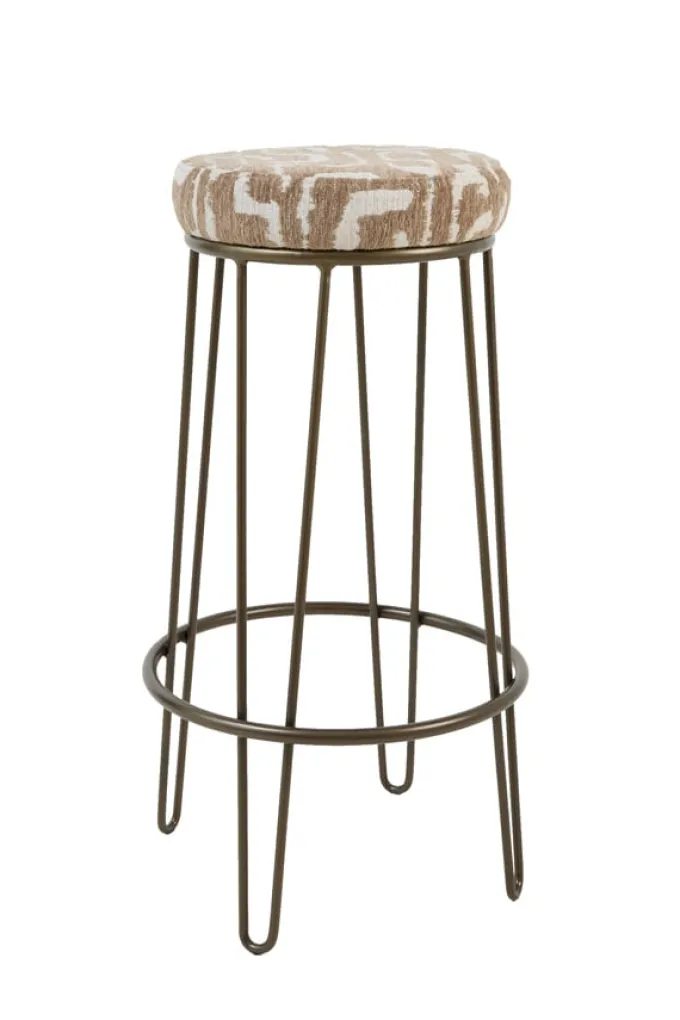 Light en Living Barkruk Ø41x73 cm ALICE groen-grijs+beige+bruin-brons