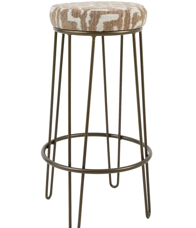 Light en Living Barkruk Ø41x73 cm ALICE groen-grijs+beige+bruin-brons
