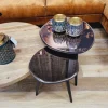 Light en Living Bijzettafel 54x45,5x48 cm DIVO spiegel bruin glas+zwart