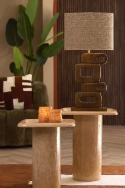 Light en Living Bijzettafel 45x45x54 cm LUARCA keramiek licht perzik