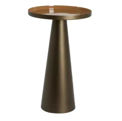 Light en Living Bijzettafel Ø30,5x50 cm JAY glans terra+mat bruin-brons