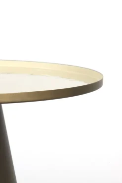 Light en Living Bijzettafel Ø58,5x37 cm JAY glans crème+mat bruin-brons