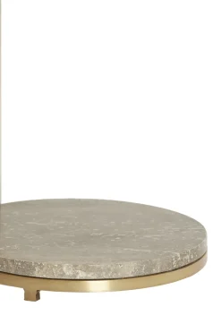 Light en Living Bijzettafel Ø26x76 cm LEDA travertin bruin+brons