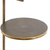 Light en Living Bijzettafel Ø26x76 cm LEDA travertin zand+donker bruin-brons