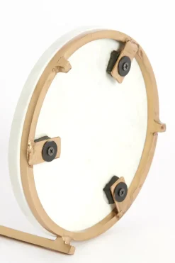 Light en Living Bijzettafel Ø26x76 cm LEDA marmer wit+antiek brons