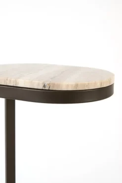 Light en Living Bijzettafel 30x23x60 cm LURO marmer zand+mat bruin-brons