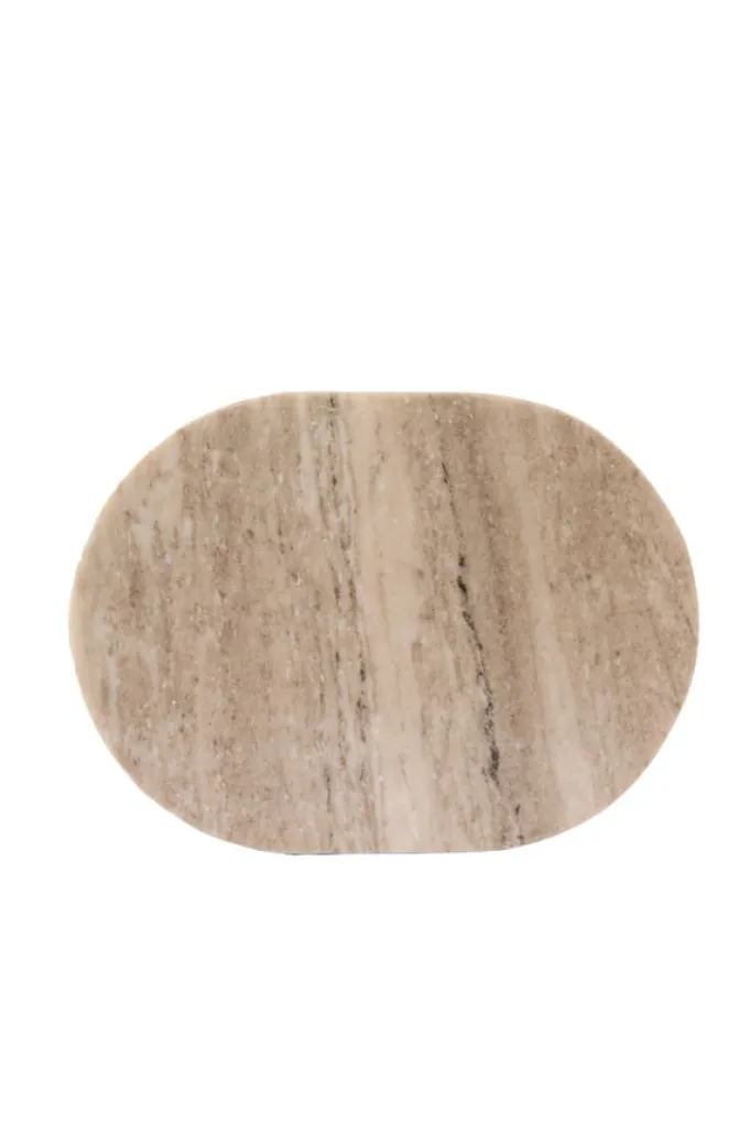 Light en Living Bijzettafel 30x23x60 cm LURO marmer zand+mat bruin-brons