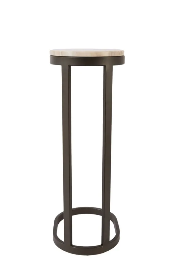 Light en Living Bijzettafel 30x23x60 cm LURO marmer zand+mat bruin-brons