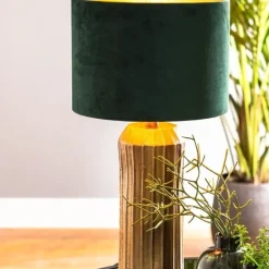 Light en Living Cilinder Lampenkap Velours Dutch Green - Diverse Maten