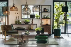 Light en Living Cilinder Lampenkap Velours Dutch Green - Diverse Maten