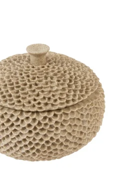 Light en Living Deco box Ø19,5x16,5 cm COLDROS zand