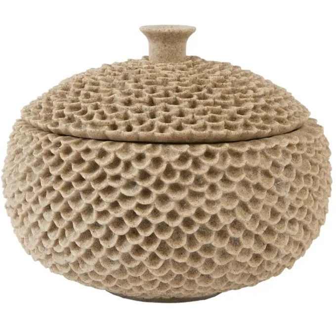 Light en Living Deco box Ø19,5x16,5 cm COLDROS zand