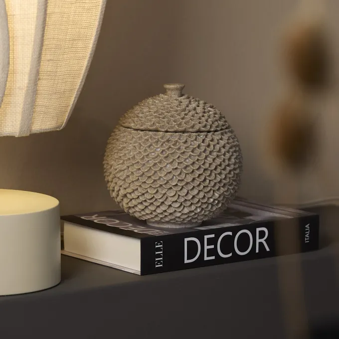 Light en Living Deco box Ø16,5x16,5 cm COLDROS zand