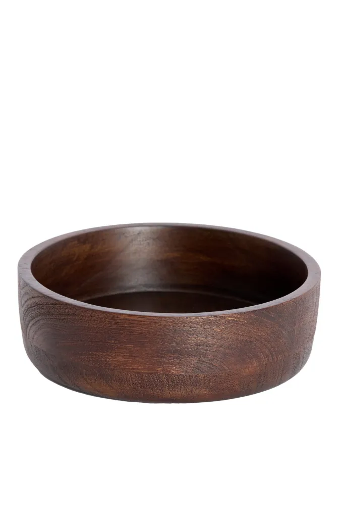 Light en Living Deco box Ø19x7 cm METETI hout mat donker bruin