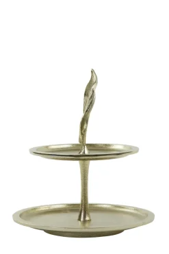 Light en Living Etagère 2-laags FOGLIA goud - Stijlvolle etagère voor hapjes