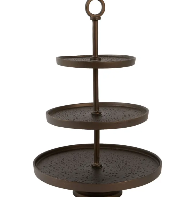 Light en Living Etagère 3 laags Ø32x48 cm LUTEK mat bruin-brons