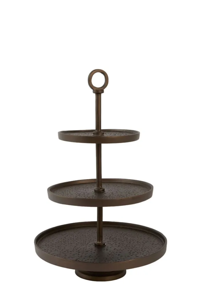 Light en Living Etagère 3 laags Ø32x48 cm LUTEK mat bruin-brons