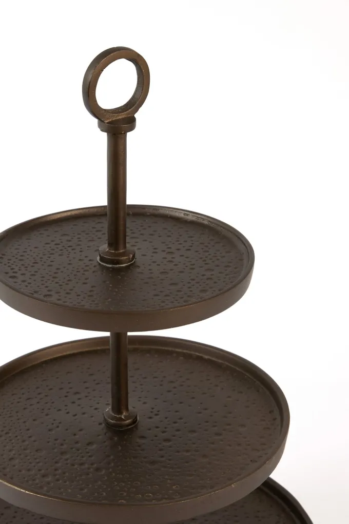 Light en Living Etagère 3 laags Ø32x48 cm LUTEK mat bruin-brons