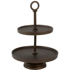 Light en Living Etagère 2 laags Ø24x37 cm LUTEK mat bruin-brons