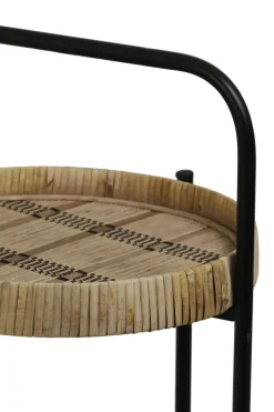 Light en Living Etagère LORENA 2-laags Ø33x59,5 cm - Naturel/Zwart van Light & Living
