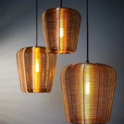 Light en Living Hanglamp Adeta in zwart of goud - Stijlvolle draadlamp in diverse maten