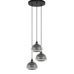 Light en Living Hanglamp Kai 3-lichts smoke glas Ø30x19 cm