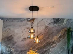 Light en Living Hanglamp Kai 3-lichts smoke glas Ø30x19 cm