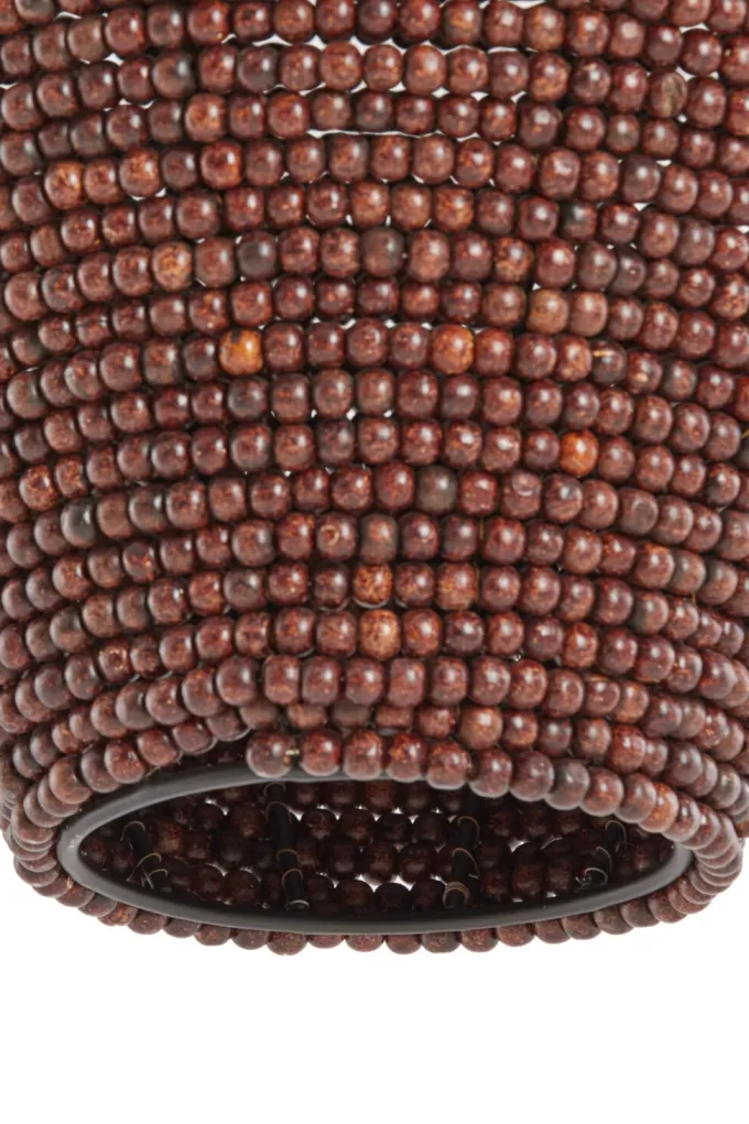 Light en Living Hanglamp Kalenga met bruine kralen Ø 36 cm