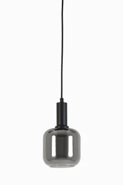 Light en Living Hanglamp LEKAR Ø21x37 cm - Zwart & Smoke Glas