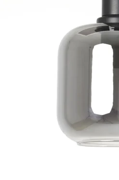 Light en Living Hanglamp LEKAR Ø21x37 cm - Zwart & Smoke Glas
