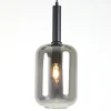Light en Living Hanglamp LEKAR zwart met smoke glas - Ø22x52 cm
