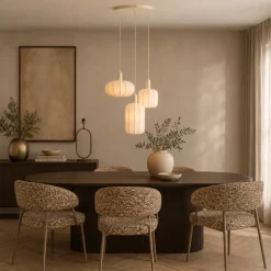 Light en Living Hanglamp 3L Ø38x34 cm TUFIA linnen cream