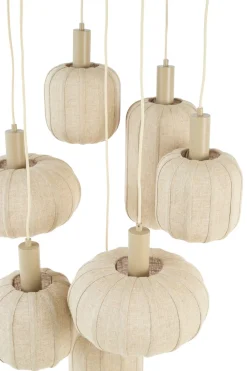 Light en Living Hanglamp 7L Ø53x104 cm TUFIA linnen naturel