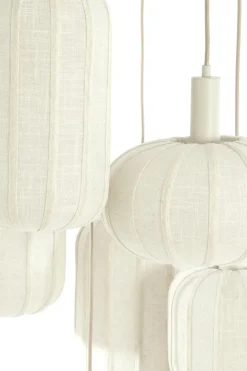 Light en Living Hanglamp 7L Ø53x34 cm TUFIA linnen crème