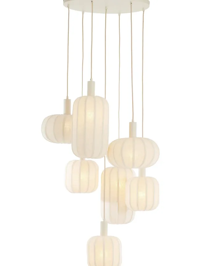 Light en Living Hanglamp 7L Ø53x34 cm TUFIA linnen crème