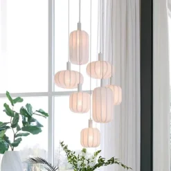 Light en Living Hanglamp 7L Ø53x34 cm TUFIA linnen crème