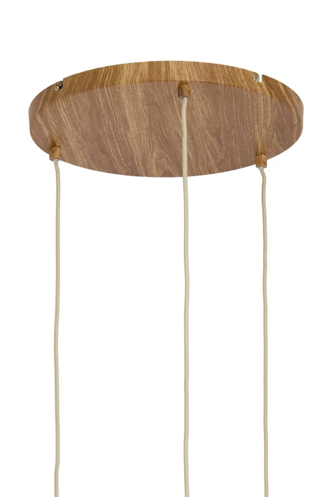 Light en Living Hanglamp 3L Ø35x32 cm DANIALO hout print naturel+touw crème