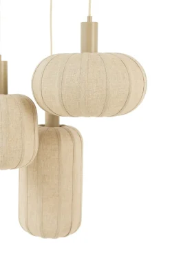 Light en Living Hanglamp 3L Ø38x34 cm TUFIA linnen naturel