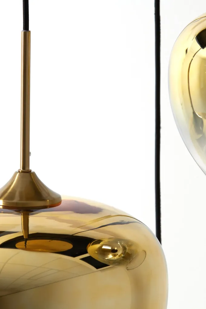 Light en Living Hanglamp 3L Ø40x160 cm MAYSON glas goud-helder+goud
