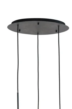 Light en Living Hanglamp 3L Ø40x160 cm MAYSON mat zwart met smoke glas