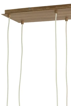 Light en Living Hanglamp 10L 144x49x200 cm HUXI houtprint + linnen crème