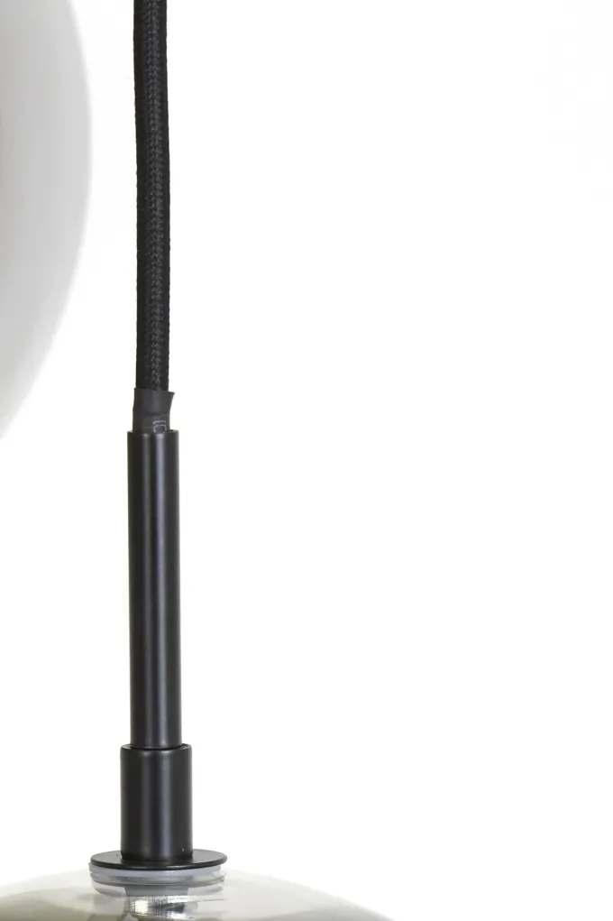 Light en Living Hanglamp 10L 124x35x120 cm SUBAR mat zwart & smoke glas