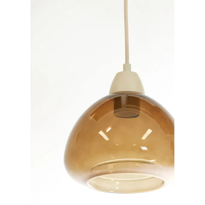 Light en Living Hanglamp 5L 104x19x14 cm BISHO glas bruin+zand