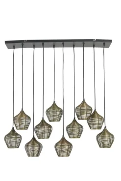 Light en Living Hanglamp 10L 120x25x29,5 cm ALVARO antiek brons