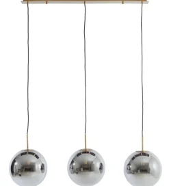 Light en Living Hanglamp 3L 120x30x30 cm MEDINA glas smoke+goud