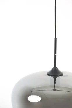 Light en Living Hanglamp MAYSON mat zwart met smoke glas - Diverse maten