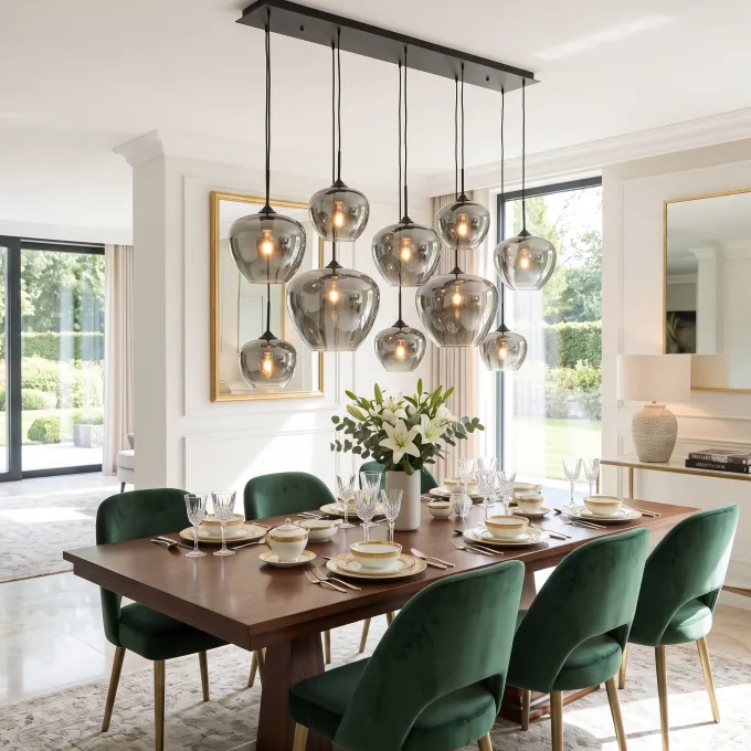 Light en Living Hanglamp Mayson Smoke met 10 lampen - Light & Living