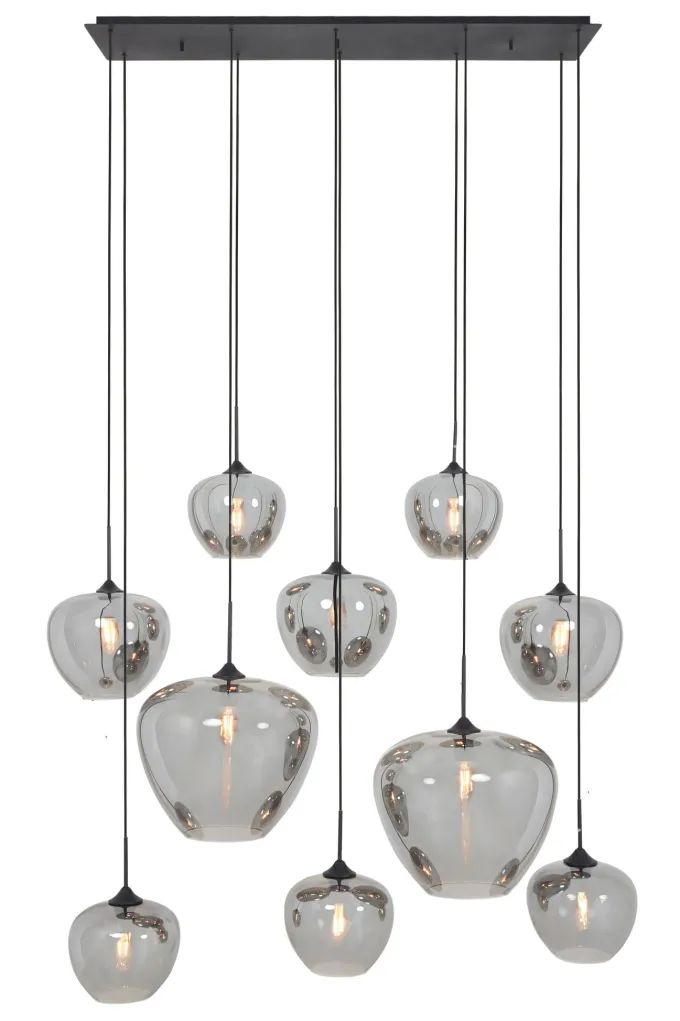 Light en Living Hanglamp Mayson Smoke met 10 lampen - Light & Living