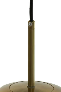 Light en Living Hanglamp Medina antiek brons met amber glas - Verkrijgbaar in 2 maten