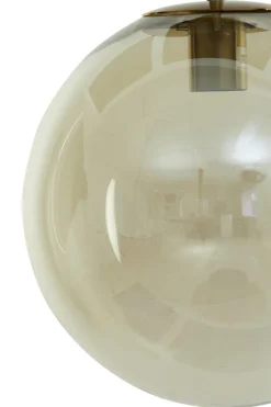 Light en Living Hanglamp Medina antiek brons met amber glas - Verkrijgbaar in 2 maten